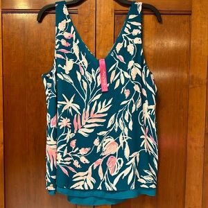 Lilly Pulitzer Teal Reversible Florin. Size Large.